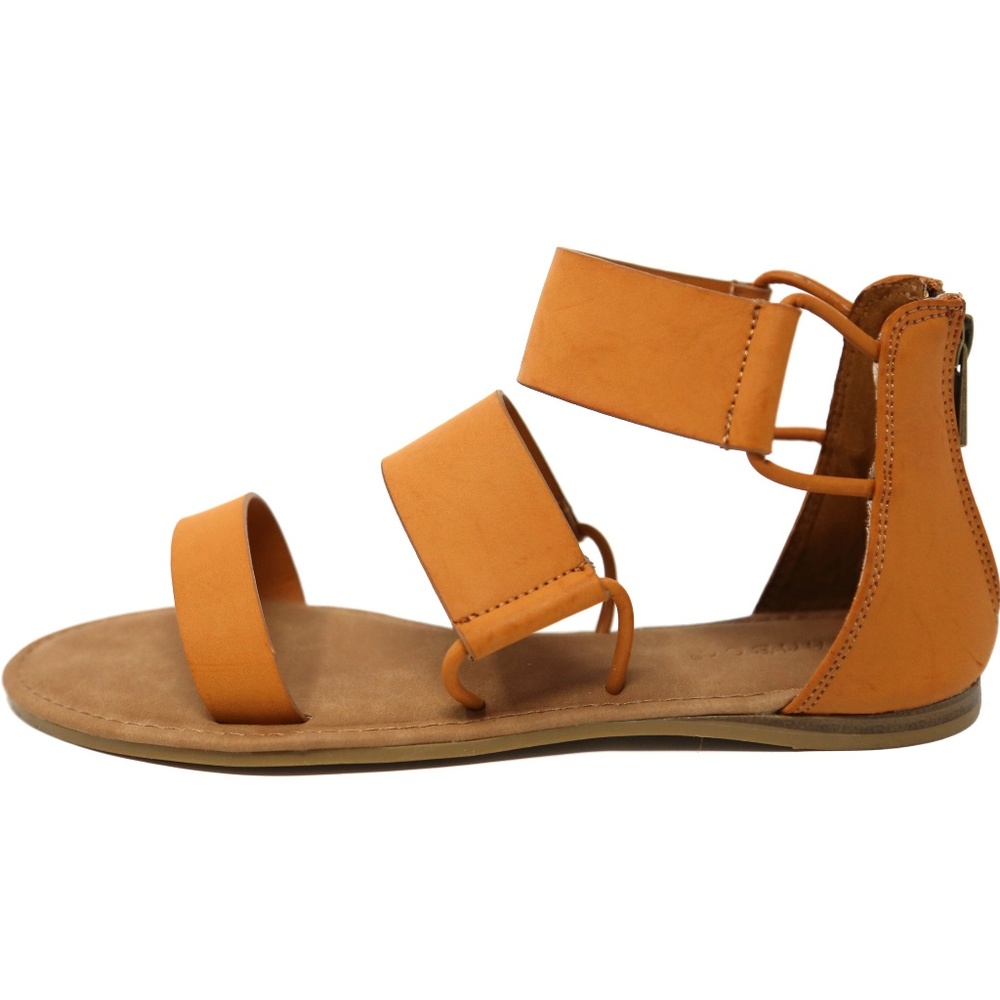New Tan Three Band Gladiator Flat Sandals